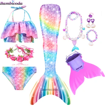 Kızlar Yüzme Denizkızı kuyruğu Mermaid Kostüm Cosplay Çocuk Mayo Fantezi Plaj Bikini ekleyebilirsiniz Monofin Fin Doğum Günü Hediyeleri