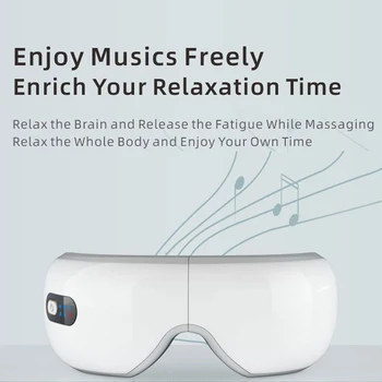 3D Akıllı 5 Modları Göz Masajı Hava Yastığı Titreşim Göz Bakımı Enstrüman Sıcak Kompres Uyku Maskesi Relax Gerginlik Bluetooth Müzik USB