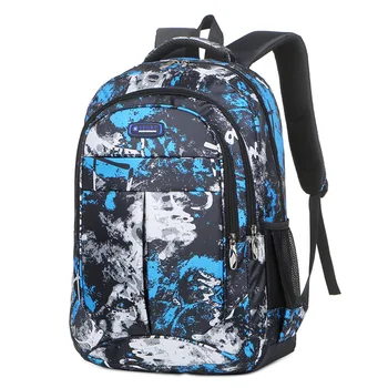 Sırt çantası Erkek Moda Serin Kamuflaj Ortaokul sırt çantası Açık Seyahat Graffiti Tasarım Büyük Kapasiteli Bilgisayar Çantası