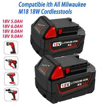 Özel teklif 18V 9.0 Ah Orijinal lityum iyon batarya için Uygundur Milwaukee M18 Güç Aracı 48-11-1815 48-11-1850 48-11