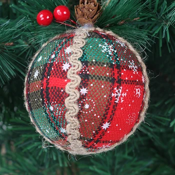 3 adet Kırmızı Ekose Kırılmaz Noel Topu Noel Ağacı Süsleri Ev Partisi Dekoru