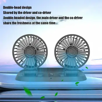 Otomotiv USB Soğutma Fanları Çift Kafa Taşınabilir Araç Şarj Fanlar Evrensel Yaz Ayarlanabilir Soğutma Fanları Otomobiller İçin