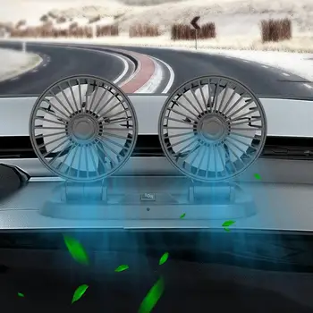 Otomotiv USB Soğutma Fanları Çift Kafa Taşınabilir Araç Şarj Fanlar Evrensel Yaz Ayarlanabilir Soğutma Fanları Otomobiller İçin