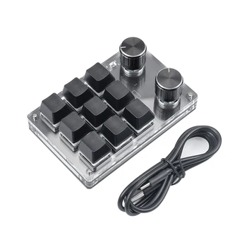 2022.Makro Mini USB Özel Klavye Topuzu BT Ses Düğmesi Çizim Oyun Programlanabilir Çok Fonksiyonlu Mekanik Klavye