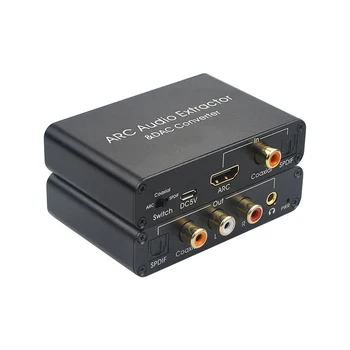 192KHz ARK Ses Adaptörü HDMI Ses Çıkarıcı Dijital Analog ses dönüştürücü DAC SPDIF Koaksiyel RCA 3.5 mm Jack Çıkışı
