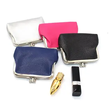 Kadın bozuk para cüzdanı Şeker Renk Çift Katmanlı kart tutucu Kızlar Basit PU Toka Cüzdan Ruj Taşınabilir Çanta Cep Çanta