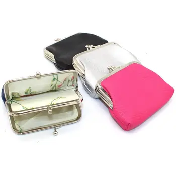 Kadın bozuk para cüzdanı Şeker Renk Çift Katmanlı kart tutucu Kızlar Basit PU Toka Cüzdan Ruj Taşınabilir Çanta Cep Çanta