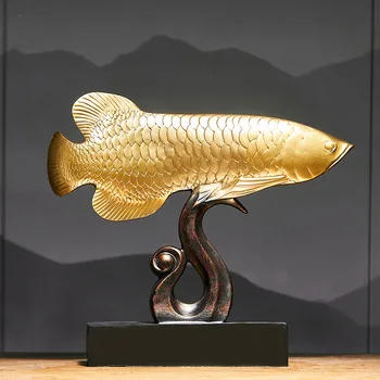 Yeni Çin tarzı şanslı altın ejderha balık süsler Yeni Yıl hediyeleri yaşlılar için oturma odası ofis ev süsler