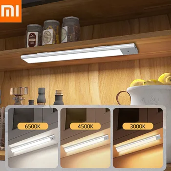 Xiaomi Gece Lambası Hareket Sensörü İle USB Şarj Edilebilir Mutfak Lambası Kablosuz LED Hareket dolap lambası Manyetik Dekor Yatak Odası