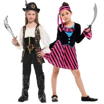 Çocuklar Karnaval Kız Korsan Kaptan Cosplay Kostüm Karnaval Çocuk Parti Elbise