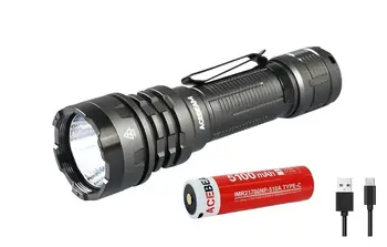Yeni AceBeam DEFENDER P17 Gri USB Şarj 4900 Lümen LED El Feneri Torch
