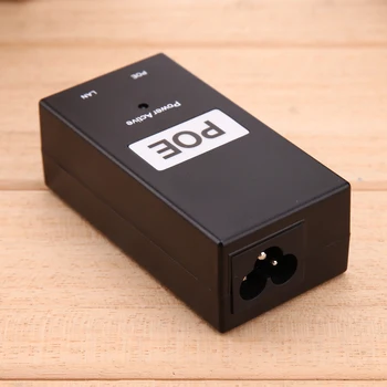48V 0.5 A 24W Masaüstü POE Güç Enjektörü Ethernet Adaptörü Gözetim CCTV