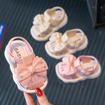 Çocuklar Yaz Ayakkabı Çocuklar PVC Kaymaz plaj sandaletleri için Bebek Kız Prenses Ayakkabı Toddler Yumuşak Taban İlk Yürüyüşe Çocuklar için