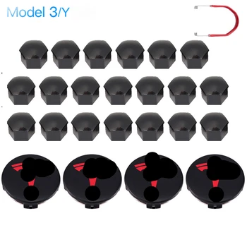 tesla Modeli 3 y Tekerlek Kapağı Kiti jant kapağı Hub bijon Kapağı Siyah Kırmızı Beyaz Gri 4 jant kapağı 20 bijon kapağı