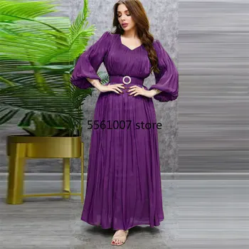 2023 İslami Giyim Kadın Müslüman Dubai Türkiye Abayas Uzun Kollu Elbiseler Düğün Parti Kıyafeti Djelaba Elbise Arabe Femme Boubou
