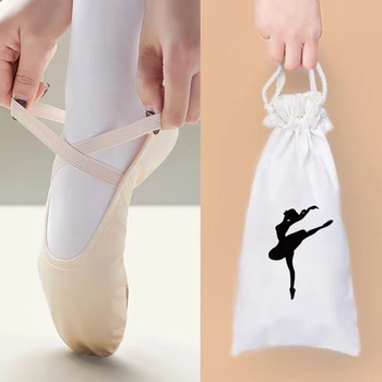 Çocuk bale ayakkabıları saklama çantası Büyük Kapasiteli Dikenli Kumaş Çift İpli Dans Malzemeleri Taşınabilir Nesne Depolama Paketi