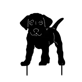 Siyah Köpek Siluet Dekor Köpek Çim Siluet Yard Stakes Aşınmaya dayanıklı İçi Boş Bahçe Hayvan Süsleme Taşınabilir Akrilik Köpek