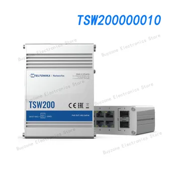 TSW200000010 Ethernet üzerinden Güç-PoE Endüstriyel yönetilmeyen anahtar. 8 x Ethernet PoE + bağlantı noktası, 2 x SFP bağlantı noktası