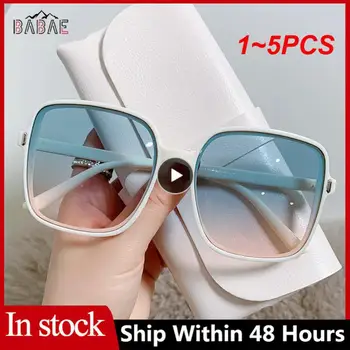 1 ~ 5 ADET Retro Kare Büyük Boy Kadın Lüks Güneş Gözlüğü Büyük Büyük Çerçeve Gözlük Klasik Vintage UV400 Sürücü Gözlük Kadın Erkek