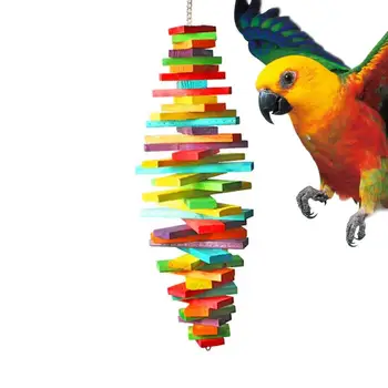 Papağan çiğneme oyuncağı Bite Oyuncak Kafes Kolye Parçalayıcı Ahşap çiğneme oyuncağı s Güvenli Gıda Sınıfı Kuş Oyuncak Papağan Oyuncak Parakeet Kanaryalar