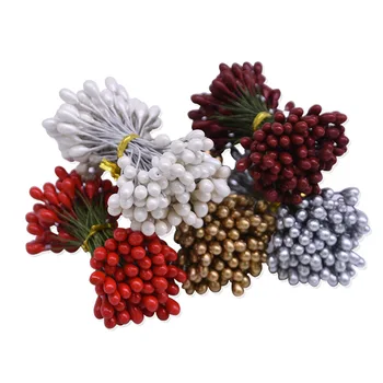 50 adet Renkli yapay çiçek Kiraz Ercik Çift Kafaları Meyveleri Paket Düğün Parti Hediye Kutusu Noel kendin yap çelenk Dekor