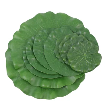 10 Adet Balık Tankı Simüle Lotus Yaprağı Yapay Bitkiler Yapraklar Süs Süsler Simülasyon Sahte Köpük Akvaryum