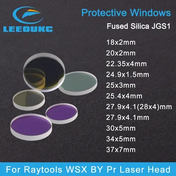 LEEOUKC Lazer Koruyucu Pencereler 20*2mm 24.9 * 1.5 mm 27.9 * 4.1 mm 30*5 36*pr tarafından Raytools WSX için 5mm 37*7 1064nm Kuvars Sigortalı Silika