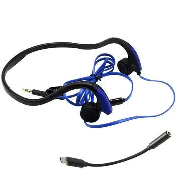 Kemik İletim Kablolu kulaklıklar Gürültü Önleyici Mikrofon ile C Tipi 3.5 mm Konnektör Ter Dayanıklı Kulaklıklar Bisiklet Koşu için