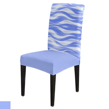 Soyut Degrade Çizgi Açık Mavi sandalye kılıfı Mutfak Koltuk Yemek sandalye kılıfı s Streç Slipcovers Ziyafet Otel Ev için