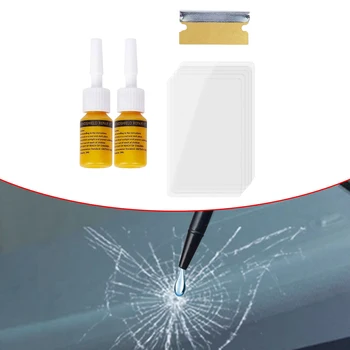 Araç ön camı Çatlak Tamir Kullanımı kolay Sabitleme Cips, Çatlak ve Yıldız şeklinde Çatlak Araç Camı DIY Ön Cam Aracı