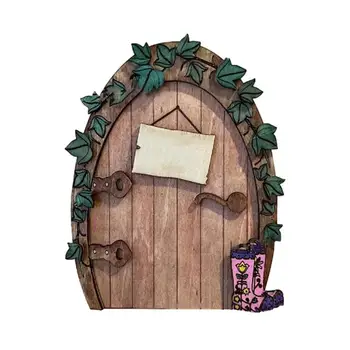 Peri Kapı Kiti Peri Gnome Ev Minyatür çotuk Dekor Gnome Kapı Seti Bahçe Sanat Açık Çocuklar İçin Pencere Minyatür Peri