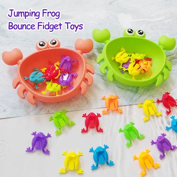 12 Adet Kurbağalar Sıçrama Fidget Atlama Sıçrama Oyuncaklar Çocuk Hayvanlar Sevimli Yengeç Pot Depolama Çeşitli Renkler Çocuk doğum günü hediyesi
