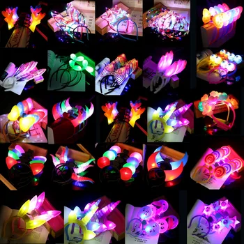 10 adet led ışık parıltılı ışıltı Kafa Bandı Yanıp Sönen Headdress Oyuncak Doğum Günü Noel Partisi Dekorasyon Paskalya Sevgililer Günü