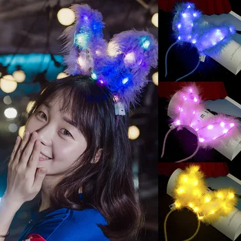 10 adet led ışık parıltılı ışıltı Kafa Bandı Yanıp Sönen Headdress Oyuncak Doğum Günü Noel Partisi Dekorasyon Paskalya Sevgililer Günü