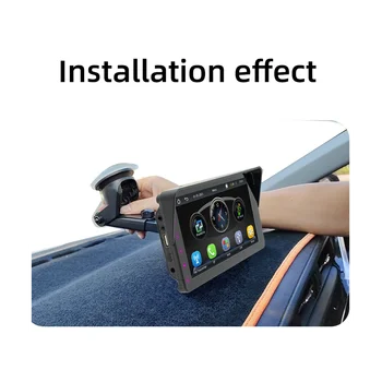 7 İnç Araba Dokunmatik Ekran Düğmesi ile Kablosuz CarPlay Android Oto Araba Taşınabilir Radyo Bluetooth MP5 Multimedya Ana Bilgisayar