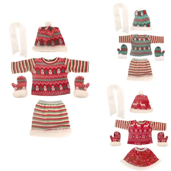 Noel Giysileri Büyük Elf Bebek Pijama Bavul Elbise T-shirt Barbie Bebek Aksesuarları Uyku Tulumu Karikatür Baskılı Kazak