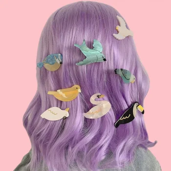Fransız Komik Robin Kuş Ördek Hayvan Saç Tokası Sevimli BB saç tokası Kadınlar Kız için Y2K Takı 2023 Şapkalar saç aksesuarları