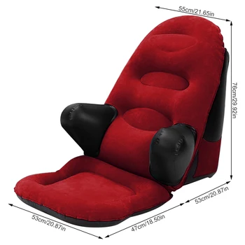 Şişme Okuma Arkalığı Mobil Oyun Bel Dinlenme Baş Boyun Desteği Açık Koltuk Sandalye Kırmızı