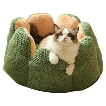 Yuvarlak evcil hayvan yatakları Kediler İçin Sakinleştirici Çörek Sarılma köpek yatağı Yıkanabilir Yuvarlak Kedi Yatak Yastık Sarılma Küçük Orta Köpekler İçin