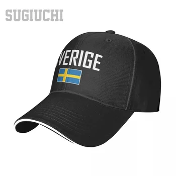 Unisex Sandviç İsveç SVERİGE Bayrağı Ve Yazı Beyzbol Şapkası Erkek Kadın Hip Hop Kapaklar Snapback Golf Şapka Balıkçılık