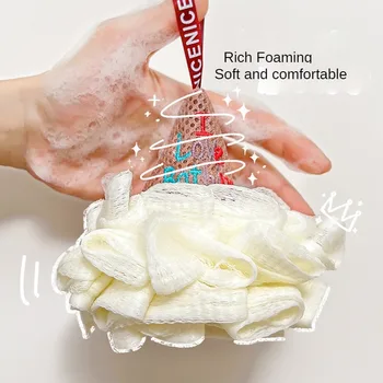 1 adet Yumuşak Örgü Banyo Topu Dondurma Şekli Sünger Topları Duş Puf Vücut Pul Pul Banyo Malzemeleri Yıkama Yıkayıcılar Ev Aracı