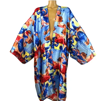 2024 Yaz Plaj Kıyafeti mayo Kapak kaftan tatlı bayan boho Hırka dikiş Kendinden Kuşaklı seksi Tatil uzun Kollu Kimono