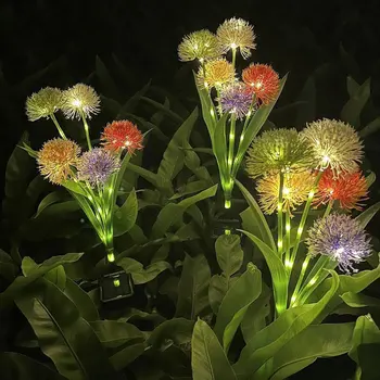 5 Kafa açık güneş ışıkları karahindiba çiçekler lamba IP65 su geçirmez bahçe dekorasyon aydınlatma çim Yard balkon düğün Tatil