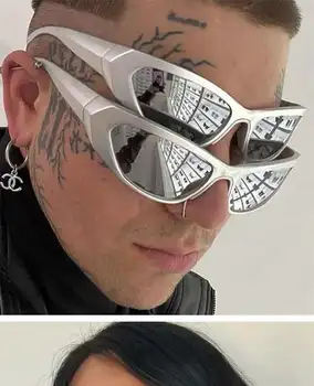 Yoovos Y2K Yeni Güneş Gözlüğü Erkekler Vintage Steampunk Güneş Gözlüğü Kadın 2000S Estetik Gafas De Sol Tasarımcı Lüks Gözlüğü Oculos