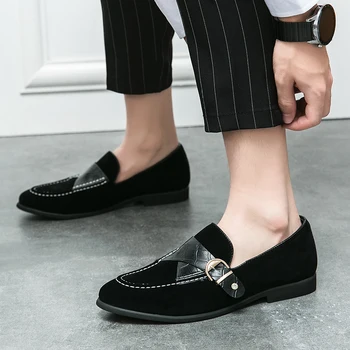 Deri Erkek rahat ayakkabılar 2023 Yaz Nefes Resmi Loafer'lar üzerinde Kayma Erkekler Moccasins İtalyan Siyah sürüş ayakkabısı Artı Boyutu 38-47
