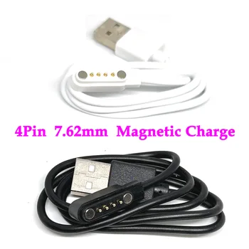 100 ADET 4P 7.62 mm Güçlü Manyetik şarj kablosu 4pin USB Şarj Hattı Kablosu Halat Siyah Beyaz Renk akıllı saatler 99 % Evrensel
