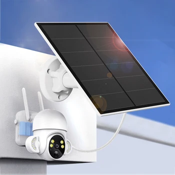 8W güneş panelı pil şarj cihazı 3M 10 FT Kablo Uzunluğu İle USB ve C Tipi Portu Kablosuz Güvenlik Kamera Taşınabilir Güneş Şarj