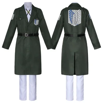 Titan Eren Levi Cosplay Kostüm Kadın Erkek Shingeki Hiçbir Kyojin İzcilik Legion Asker Ceket Ceket Rüzgarlık Üniforma