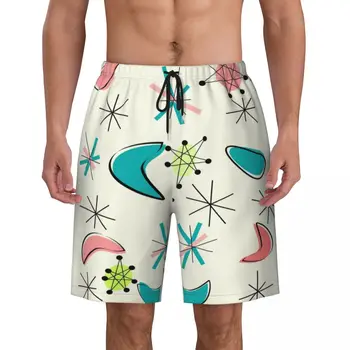 Özel Kurulu Şort Erkek Hızlı Kuru Beachwear Boardshorts Soyut Geometrik Yüzmek Mayo Mayo