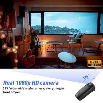 K36 Yaka Spor DV Kaydedici 1080P 125 ° Geniş Açı Kızılötesi Gece Görüş Döngü Video Açık Kolluk Kaydedici